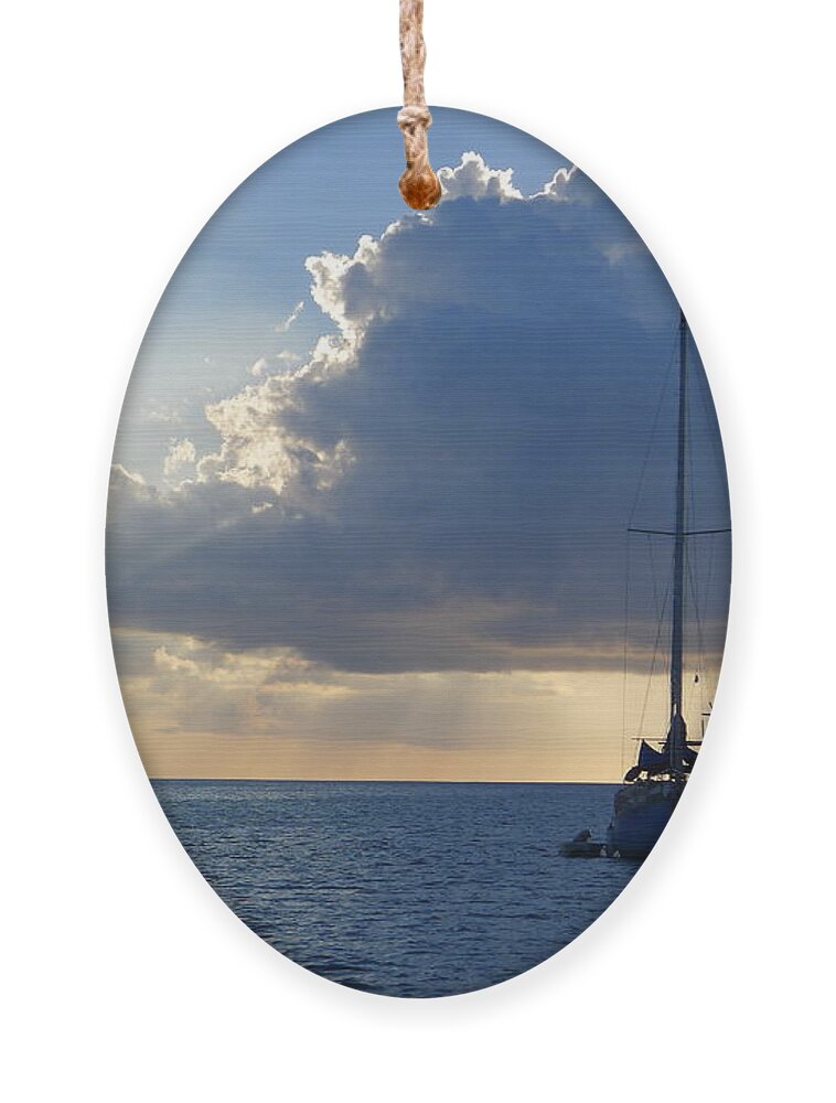  Ornament featuring the photograph St. Lucia - Cruise - Sailboat by Nora Boghossian