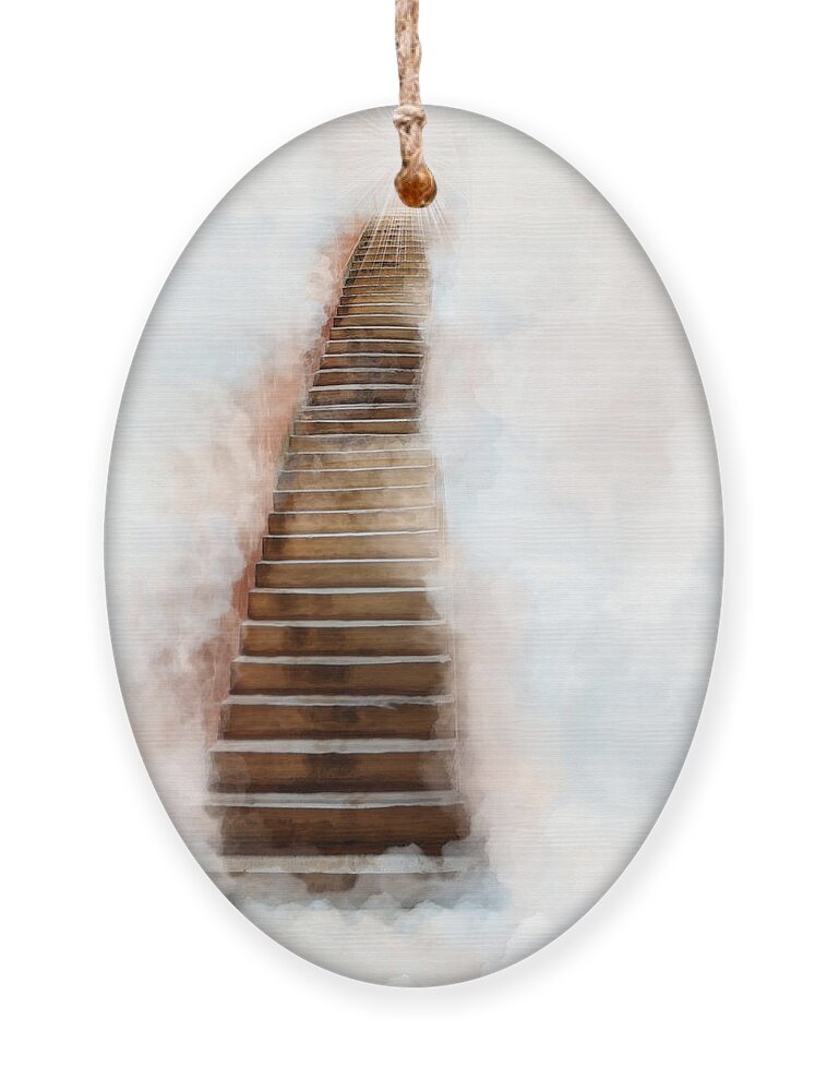 Stair Way To Heaven Ornament featuring the digital art Stair Way to Heaven by Jennifer Page