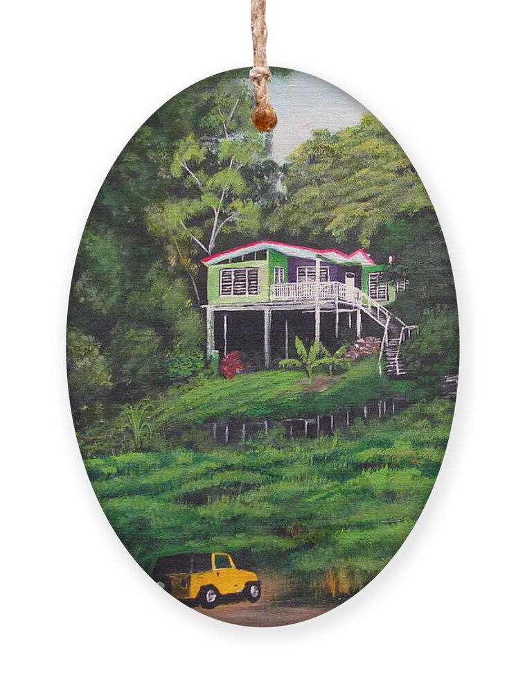 Island House Ornament featuring the painting Stairway To Heaven by Luis F Rodriguez