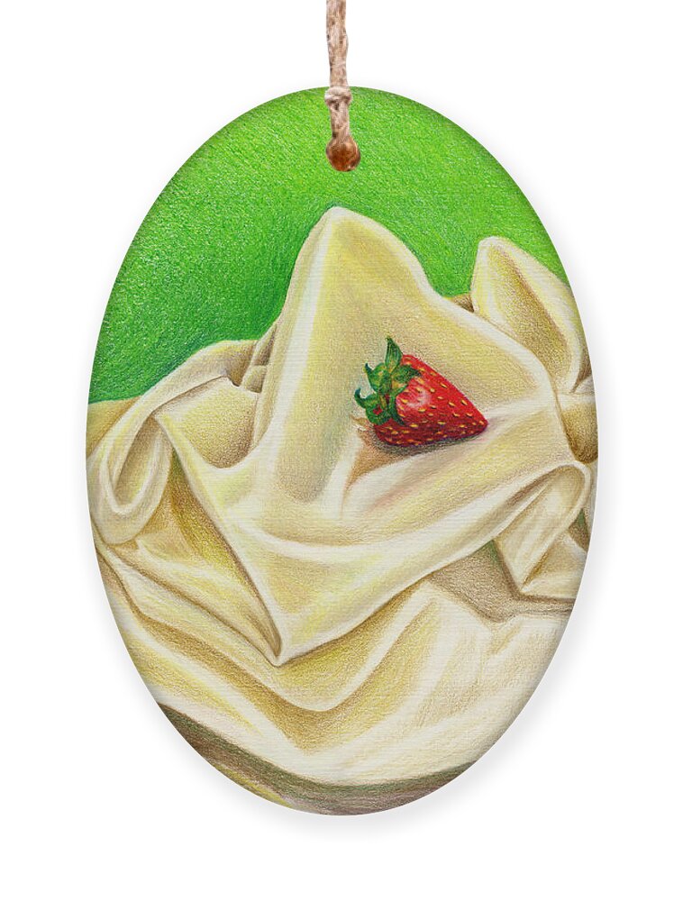 Strawberry Ornament featuring the painting Strawberry Passion by Nancy Cupp
