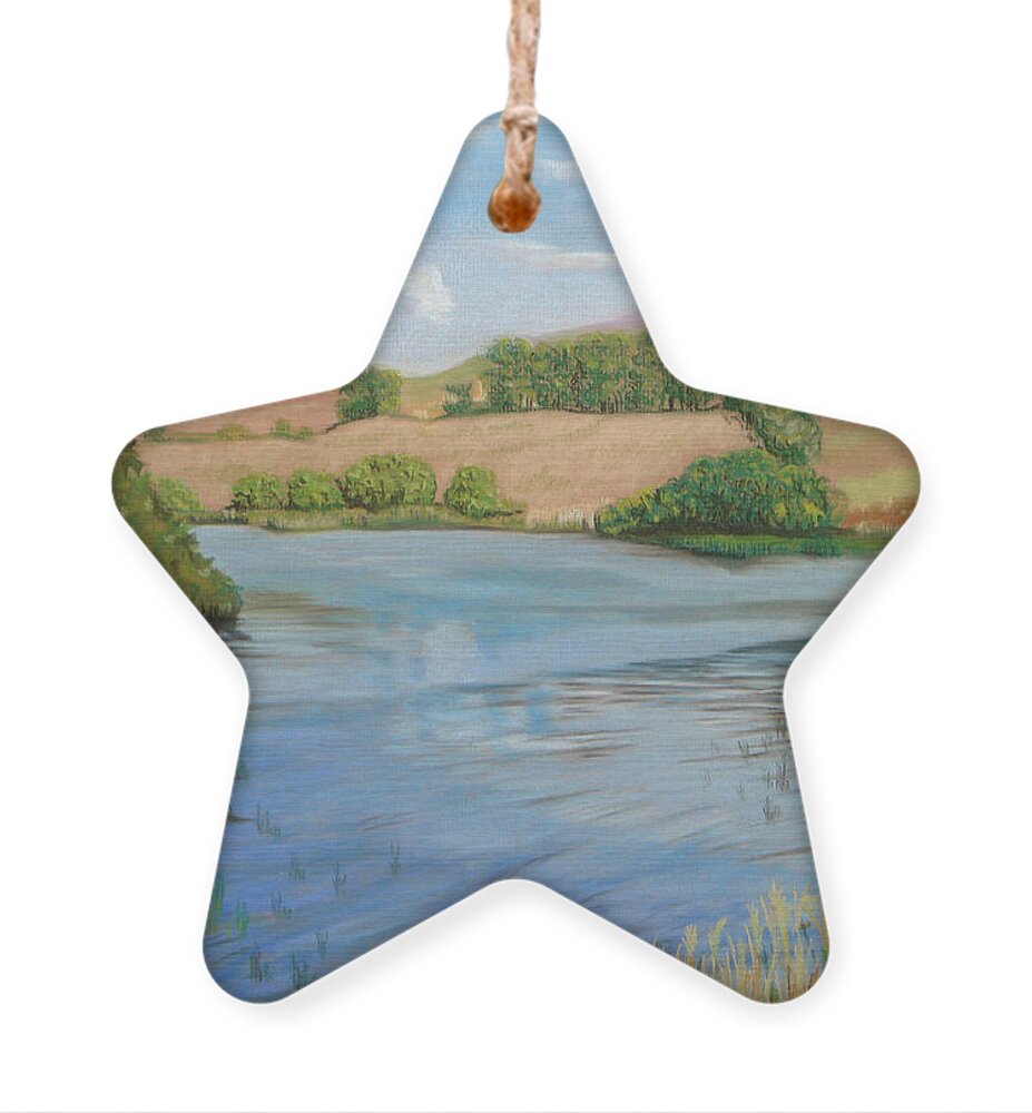 Summer Solitude Ornament featuring the painting Summer Solitude by Yvonne Johnstone