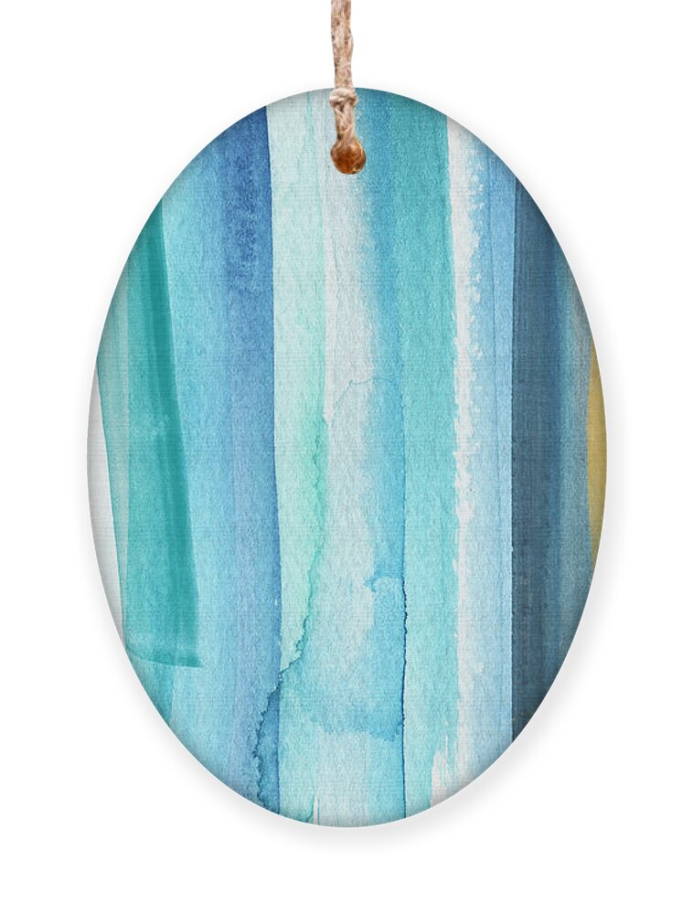 Water Ornament featuring the painting Summer Surf- Abstract Painting by Linda Woods