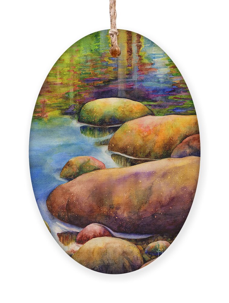 Rocks Ornament featuring the painting Summer Tranquility by Hailey E Herrera