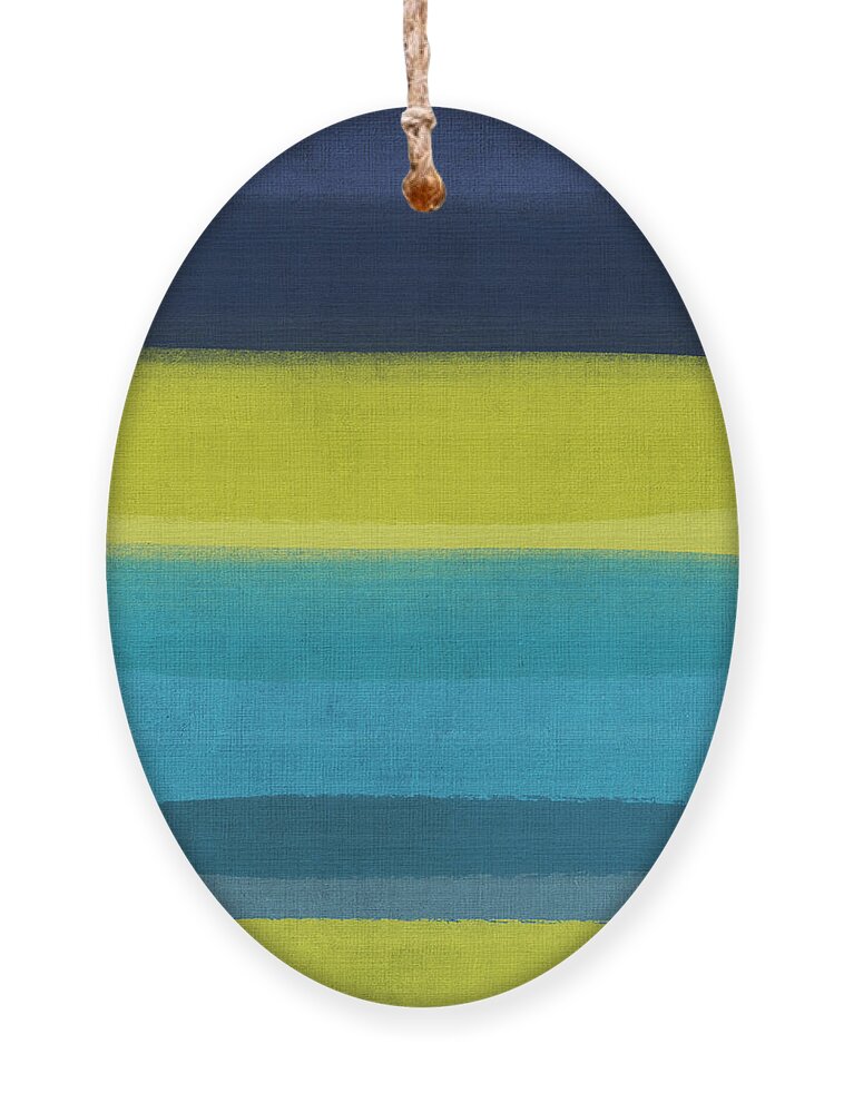 Abstract Ornament featuring the painting Sun and Surf by Linda Woods