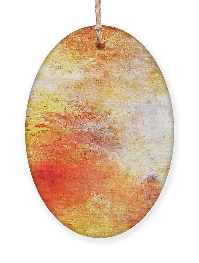Joseph Mallord William Turner Ornament featuring the painting Sun Setting Over A Lake by William Turner