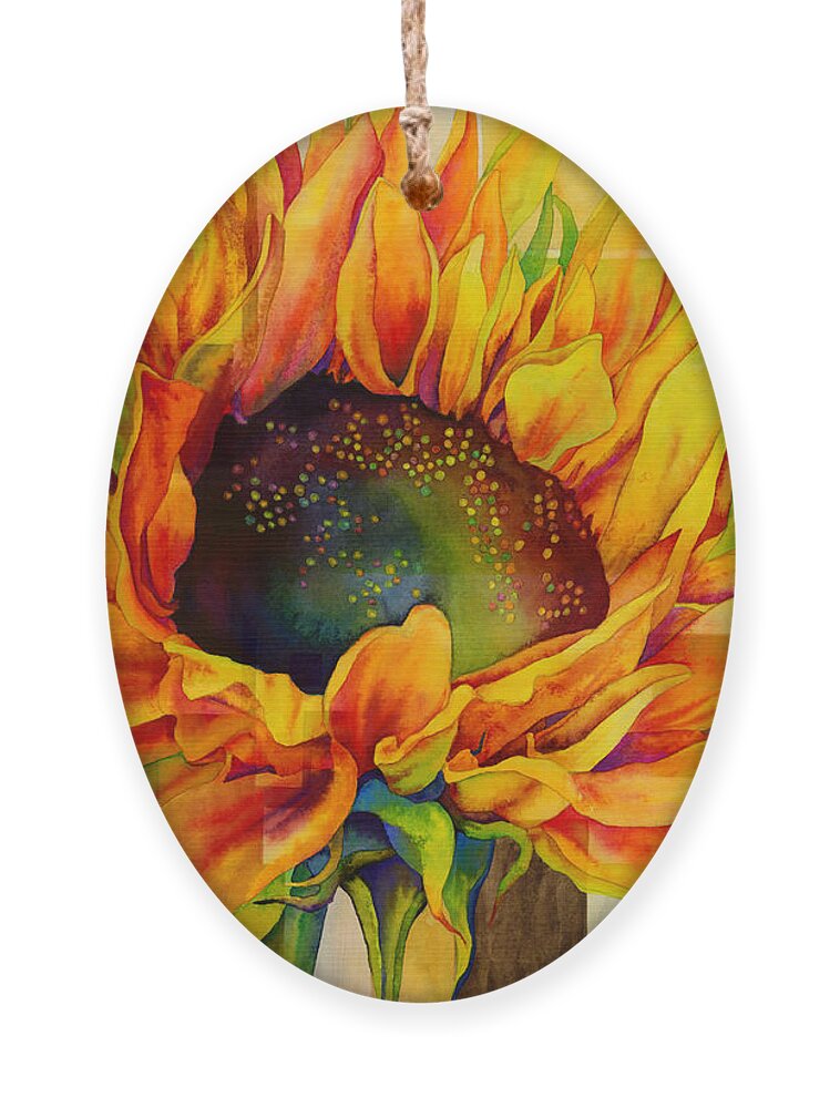 Sunflower Ornament featuring the painting Sunflower Canopy by Hailey E Herrera
