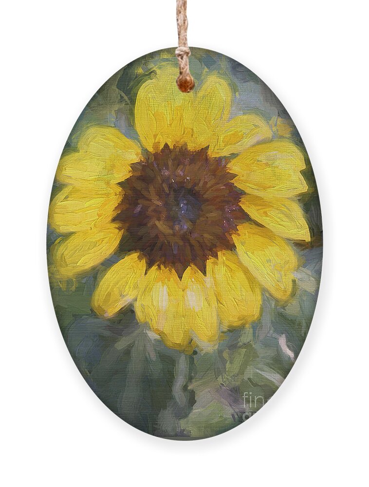 Sunflower Ornament featuring the digital art Sunflower Fun by Jayne Carney