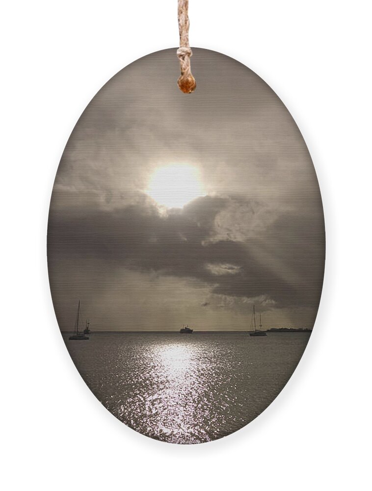 Caribbean Ornament featuring the photograph Sunrays over Simpson Bay by Toby McGuire