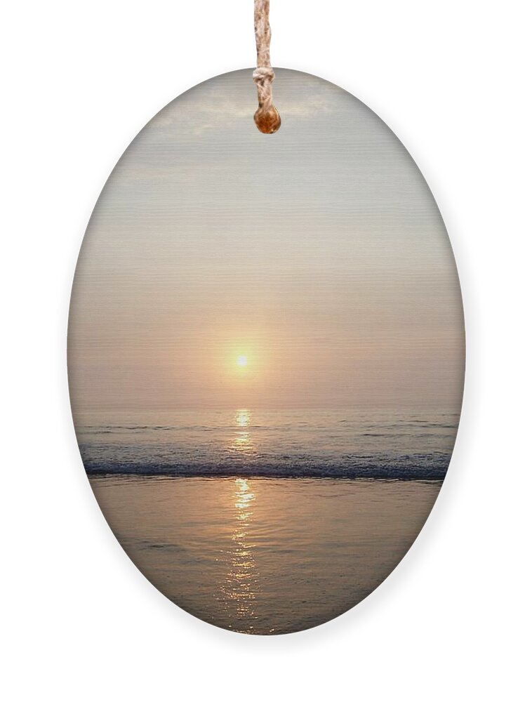 Hampton Beach Photography Ornament featuring the photograph Sunrise Reflection Shines Upon The Atlantic by Eunice Miller