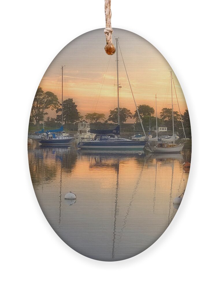 Sailboat Ornament featuring the photograph Sunset in Southport by Joann Vitali