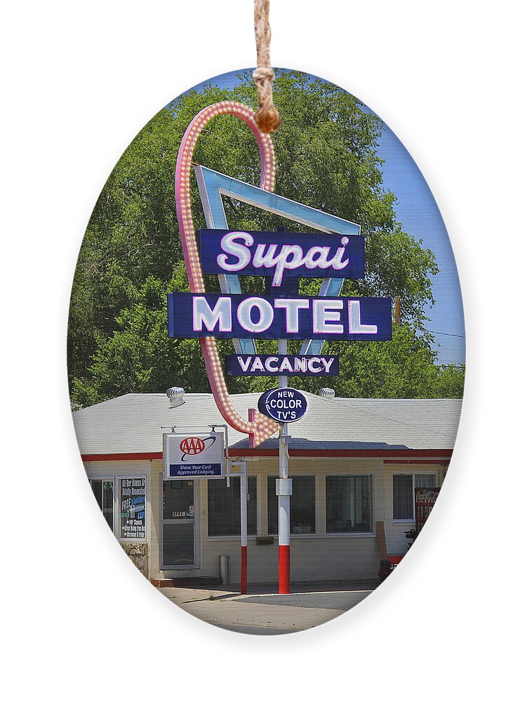 Supai Motel Ornament featuring the photograph Supai Motel - Seligman by Mike McGlothlen