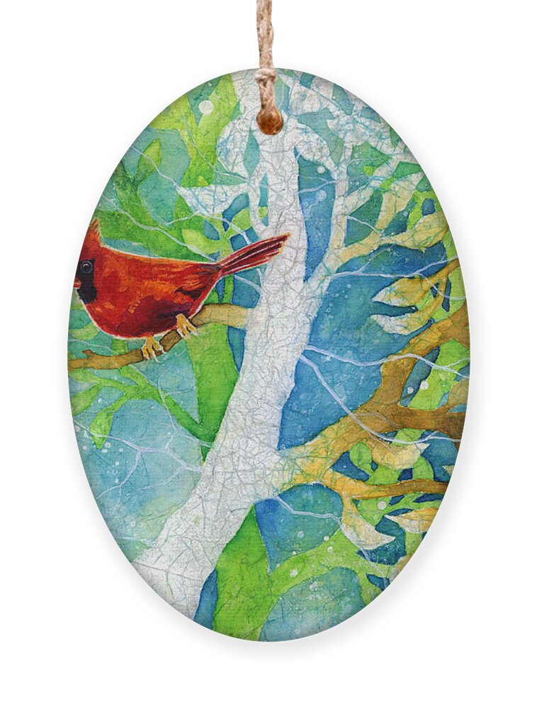 Cardinal Ornament featuring the painting Sweet Memories II by Hailey E Herrera