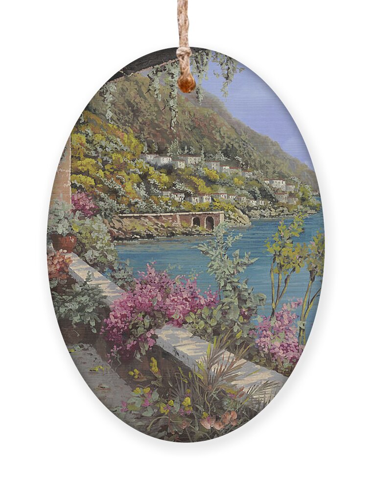 Landscape Ornament featuring the painting Tanti Fiori Sulla Terrazza by Guido Borelli