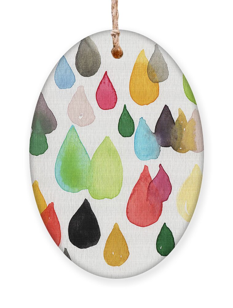 Rainbow Ornament featuring the painting Tears Of An Artist by Linda Woods