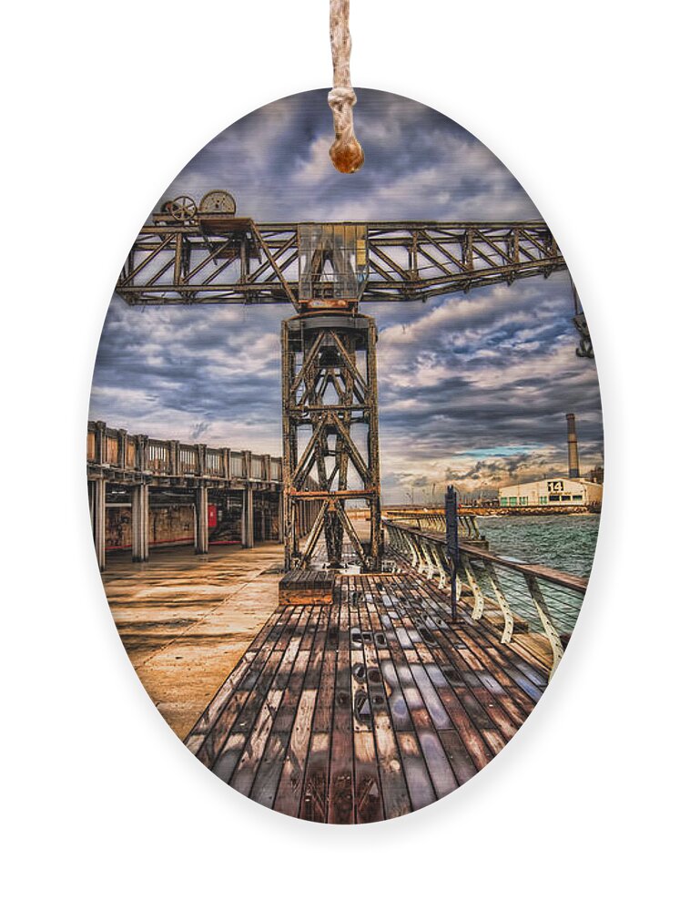 Israel Ornament featuring the photograph Tel Aviv port at winter time by Ron Shoshani