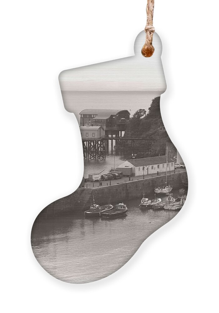 Tenby Ornament featuring the photograph Tenby Harbour and Castle Hill Vignette by Jeremy Hayden