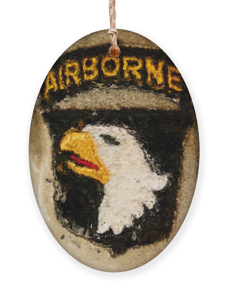 101st Ornament featuring the digital art The 101st Airborne Emblem painting by Weston Westmoreland