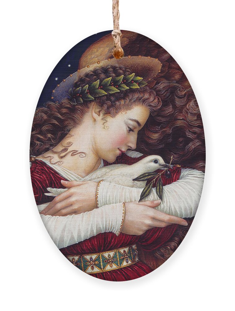 Angel Ornament featuring the painting The Angel and The Dove by Lynn Bywaters