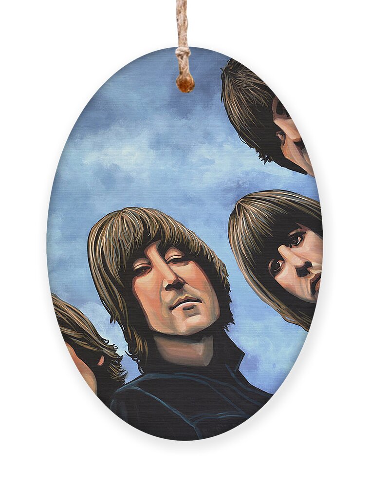 The Beatles Ornament featuring the painting The Beatles Rubber Soul by Paul Meijering