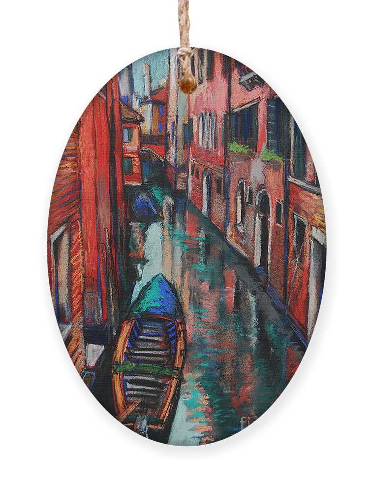 The Colors Of Venice Ornament featuring the painting The Colors Of Venice by Mona Edulesco
