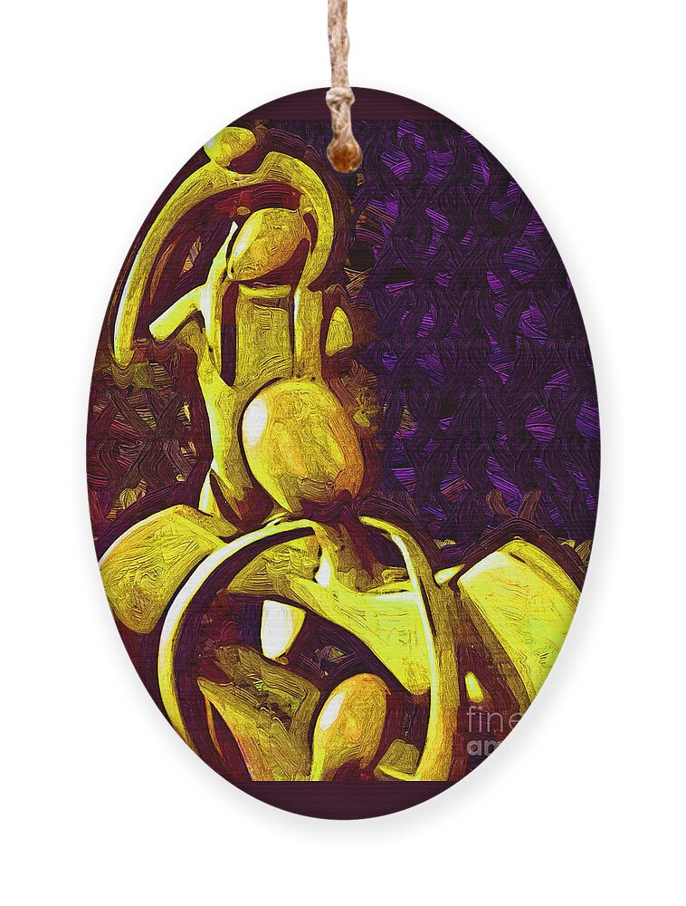Family Ornament featuring the digital art The Family Unit in Gold by Kirt Tisdale