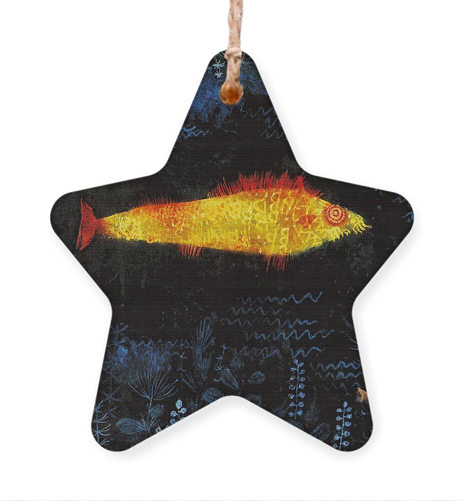 Paul Klee Ornament featuring the painting The Goldfish by Paul Klee