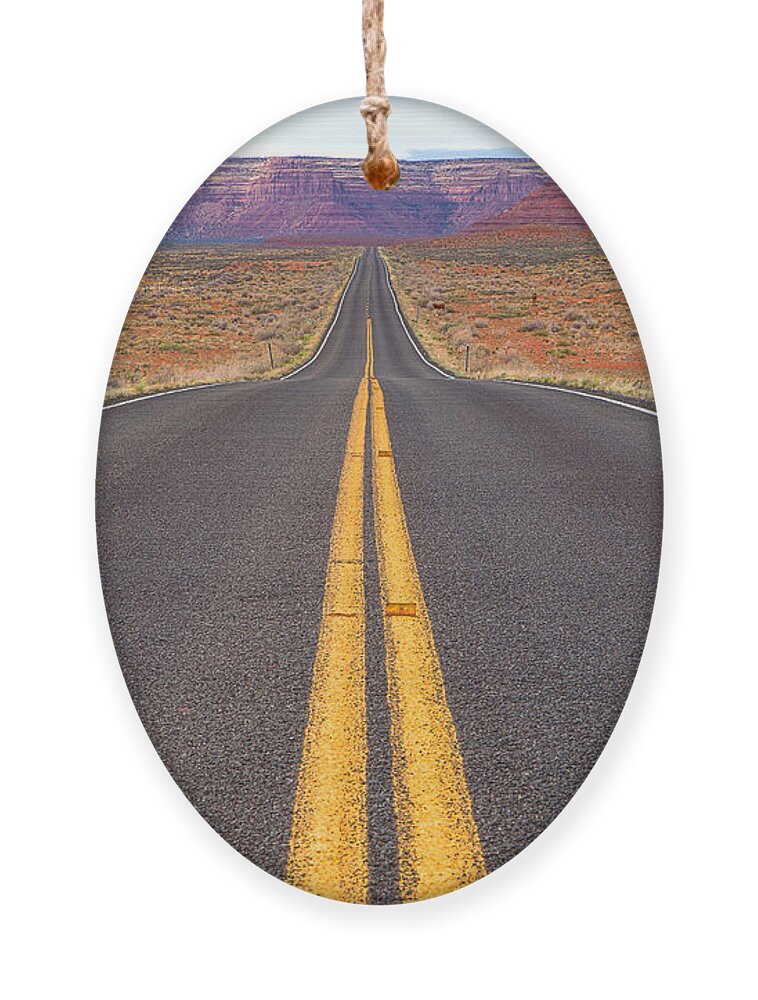 Red Soil Ornament featuring the photograph The Long Road Ahead by Jim Garrison