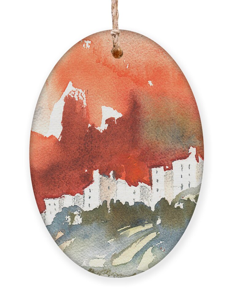 Travel Ornament featuring the painting The Menerbes Where Nicolas de Stael lived by Miki De Goodaboom
