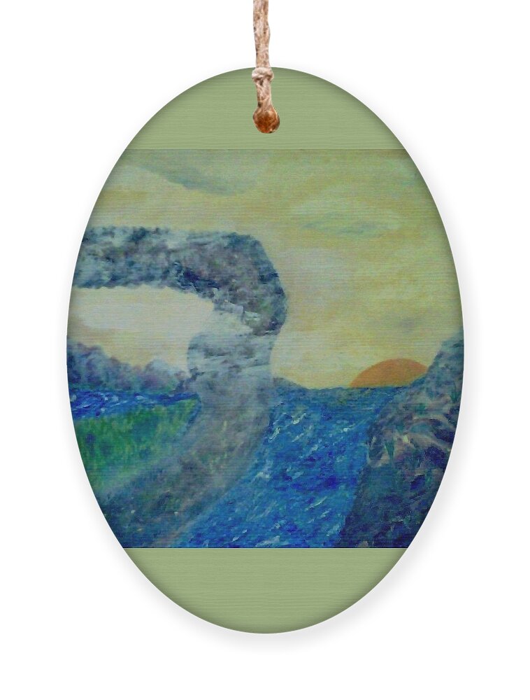 Water Ornament featuring the painting The Narrow Way by Suzanne Berthier