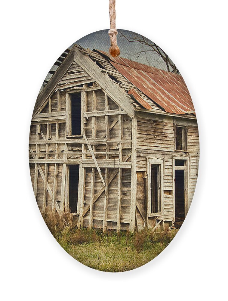 Decay Ornament featuring the digital art The Old Homestead by Lana Trussell