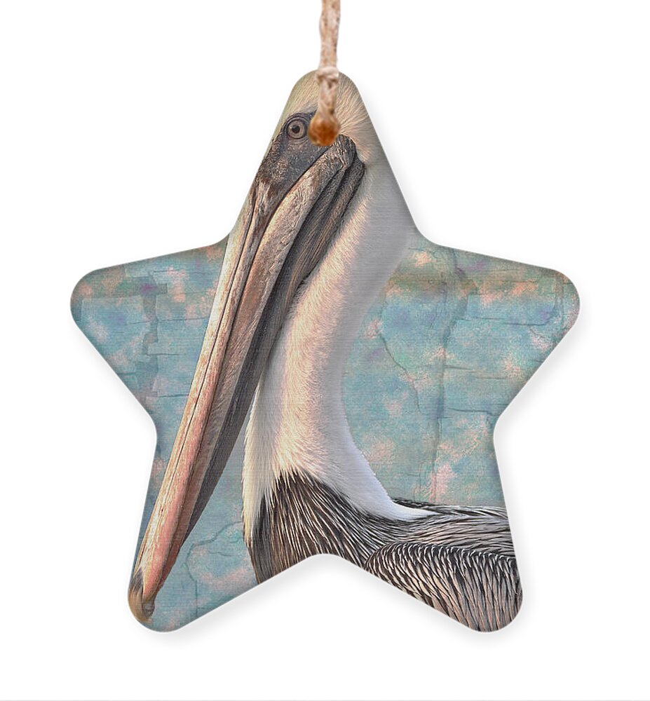 Pelican Ornament featuring the photograph The Prince by Debra and Dave Vanderlaan