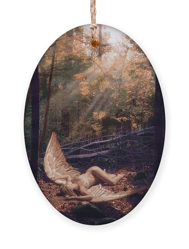 Romance Ornament featuring the painting The Secret Forest by Patrick Whelan