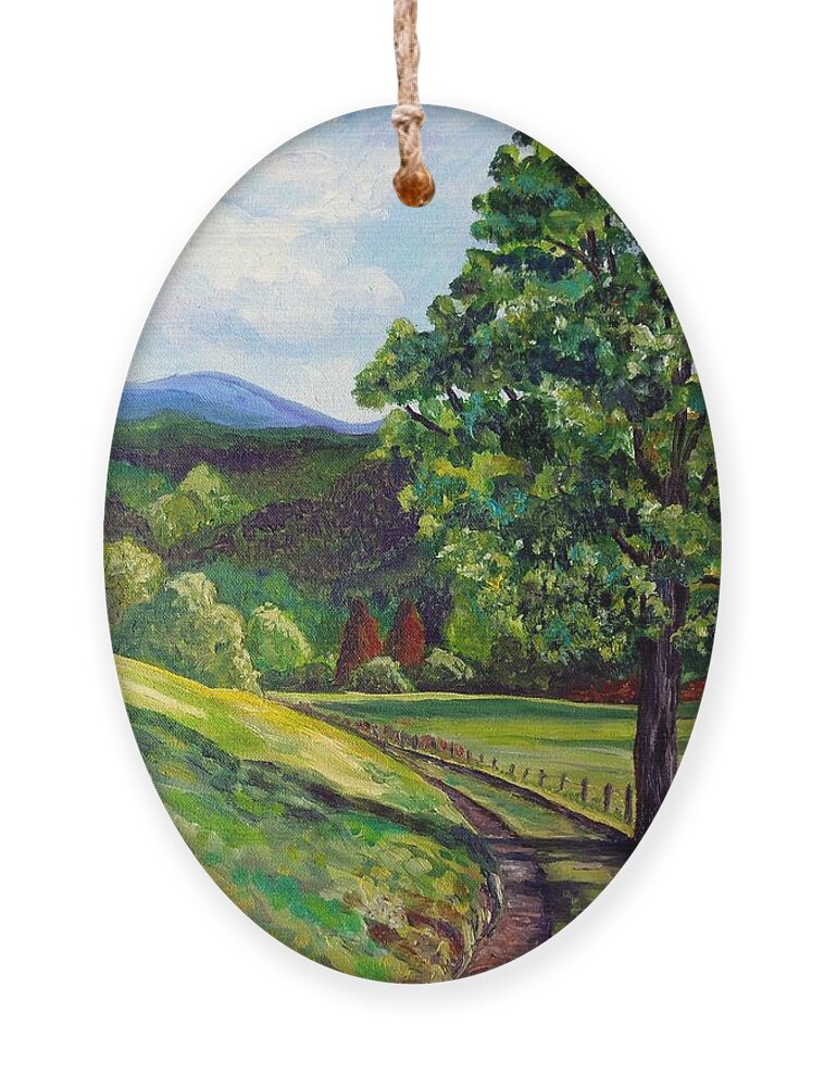 Sentinel Ornament featuring the painting The Sentinel - Summer Landscape by Julie Brugh Riffey