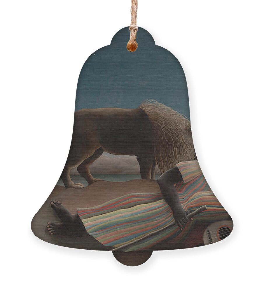 Henri Rousseau Ornament featuring the painting The Sleeping Gypsy by Henri Rousseau