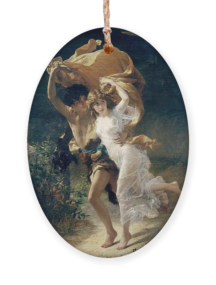 Storm Ornament featuring the painting The Storm by Pierre Auguste Cot