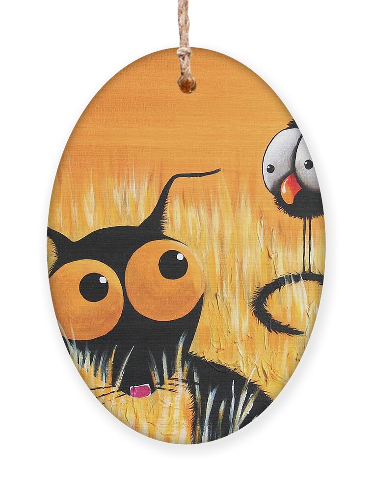 Cat Ornament featuring the painting The Tall Grass by Lucia Stewart