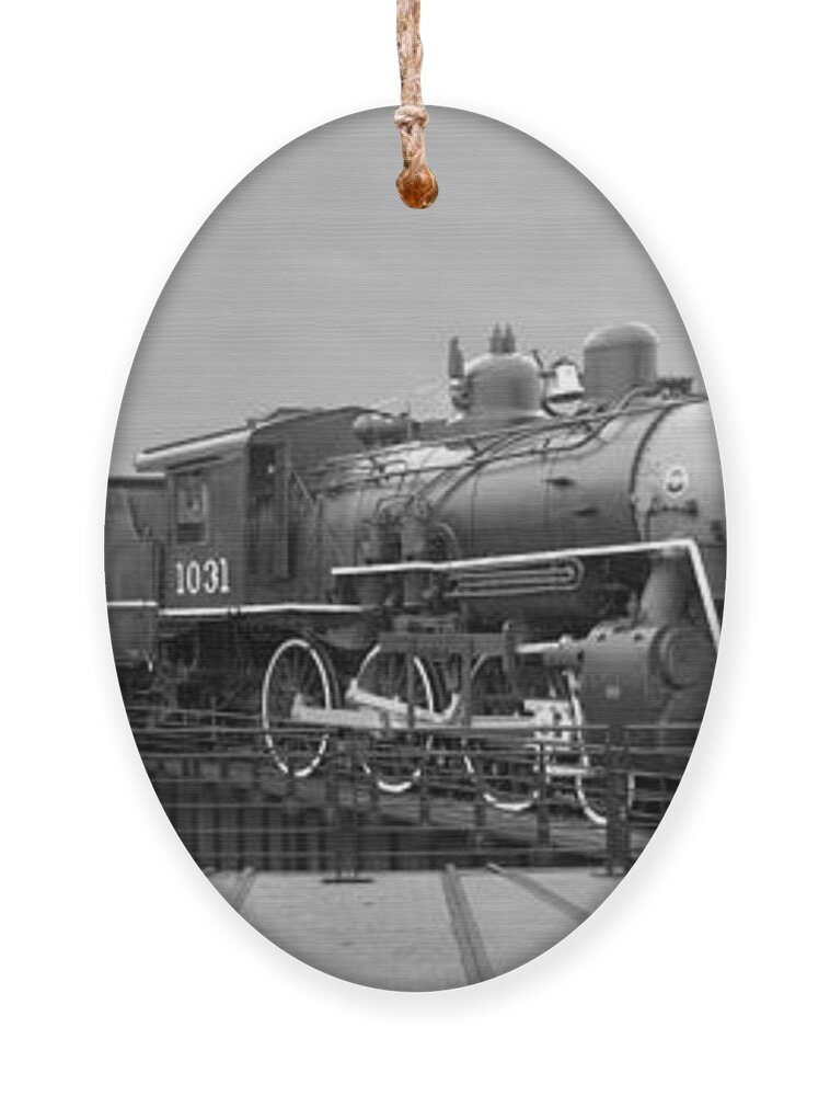 Transportation Ornament featuring the photograph The Turntable and Roundhouse by Mike McGlothlen