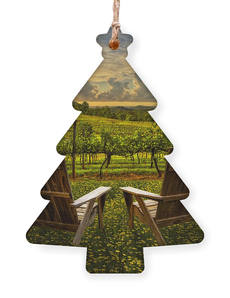 Appalachia Ornament featuring the photograph The Vineyard  by Debra and Dave Vanderlaan