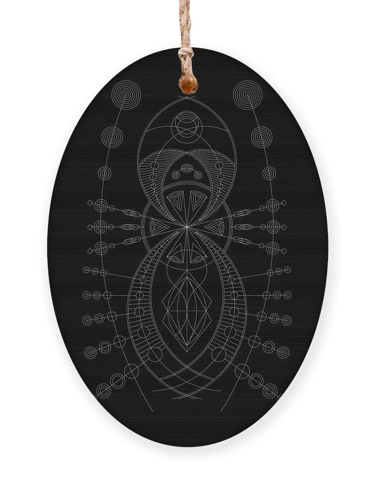 Relief Ornament featuring the digital art The Visitor Inverse by DB Artist