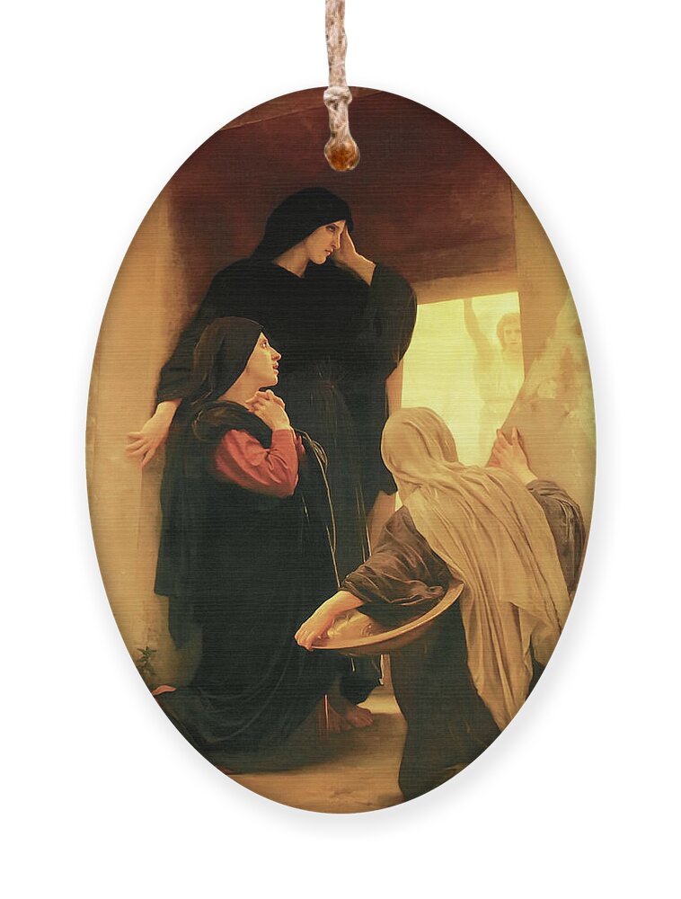 William Adolphe Bouguereau Ornament featuring the painting Three Marys at the Tomb by William Adolphe Bouguereau