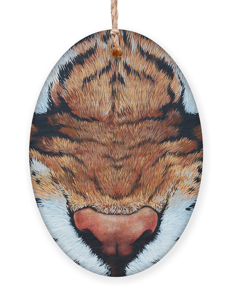 Cat Ornament featuring the painting Tiger Eyes by Glenn Pollard
