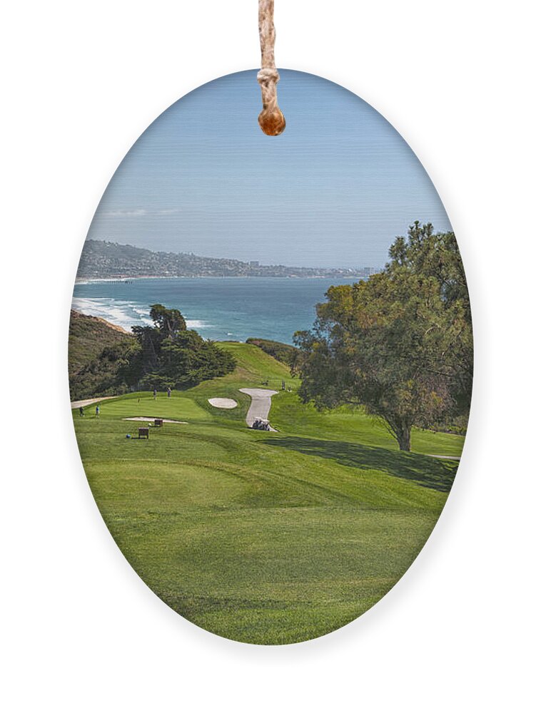 3scape Ornament featuring the photograph Torrey Pines Golf Course North 6th Hole by Adam Romanowicz