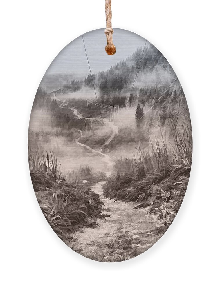 Trails Ornament featuring the photograph Trail Into the Clouds by Peggy Collins