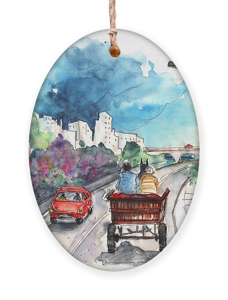 Transportation Ornament featuring the painting Transportation in The Algarve in Portugal by Miki De Goodaboom
