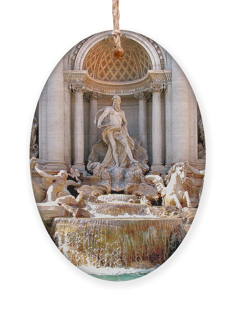 Trevi Fountain Ornament featuring the photograph 3 Coins Trevi. Rome by Jennie Breeze