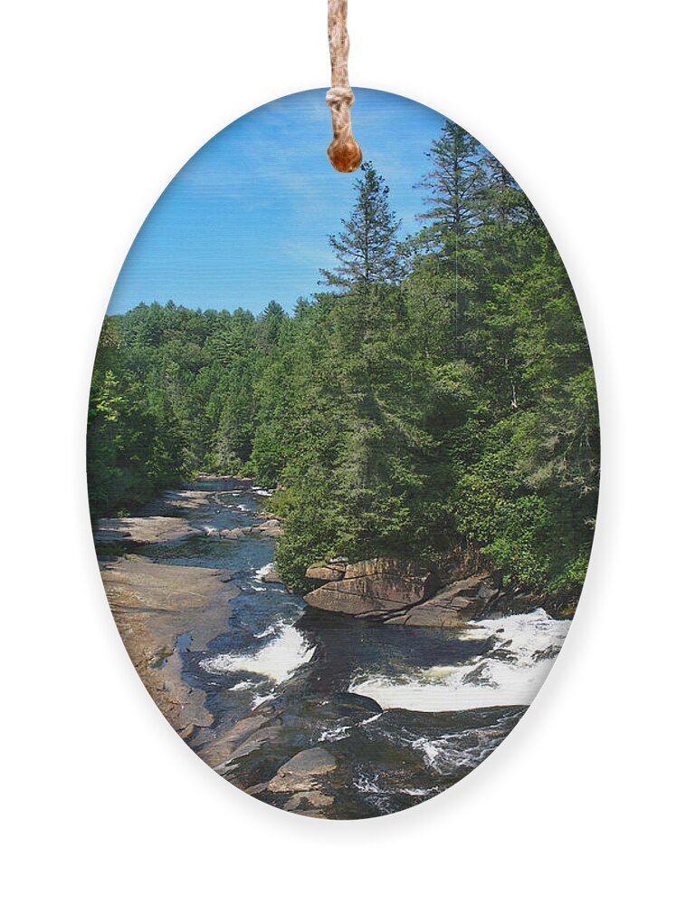 Triple Falls North Carolina Ornament featuring the photograph Triple Falls North Carolina by Steve Karol