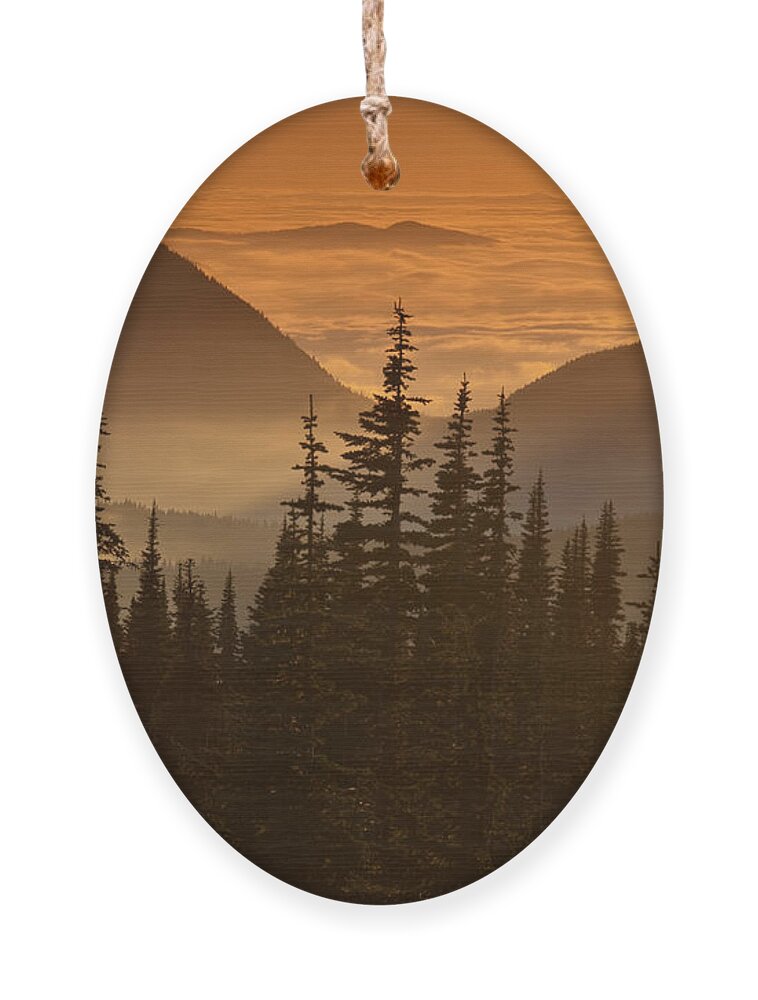 Beauty In Nature Ornament featuring the photograph Tumtum Peak at Sunset by Jeff Goulden