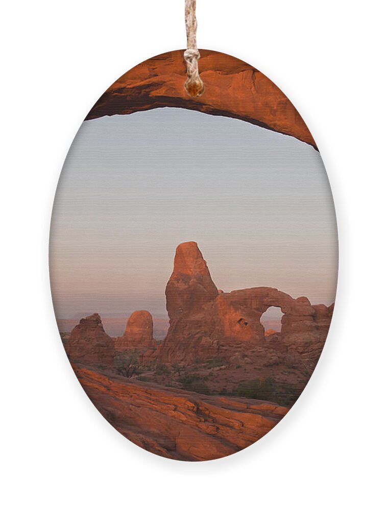 Moab Wall Art Ornament featuring the photograph Turret Arch and North Window - Arches National Park - Utah by Gregory Ballos