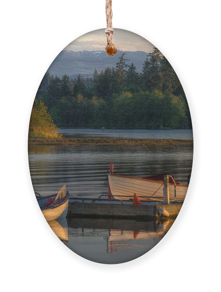 Tyee Ornament featuring the photograph Sunset Tyee Boats by Kathy Paynter