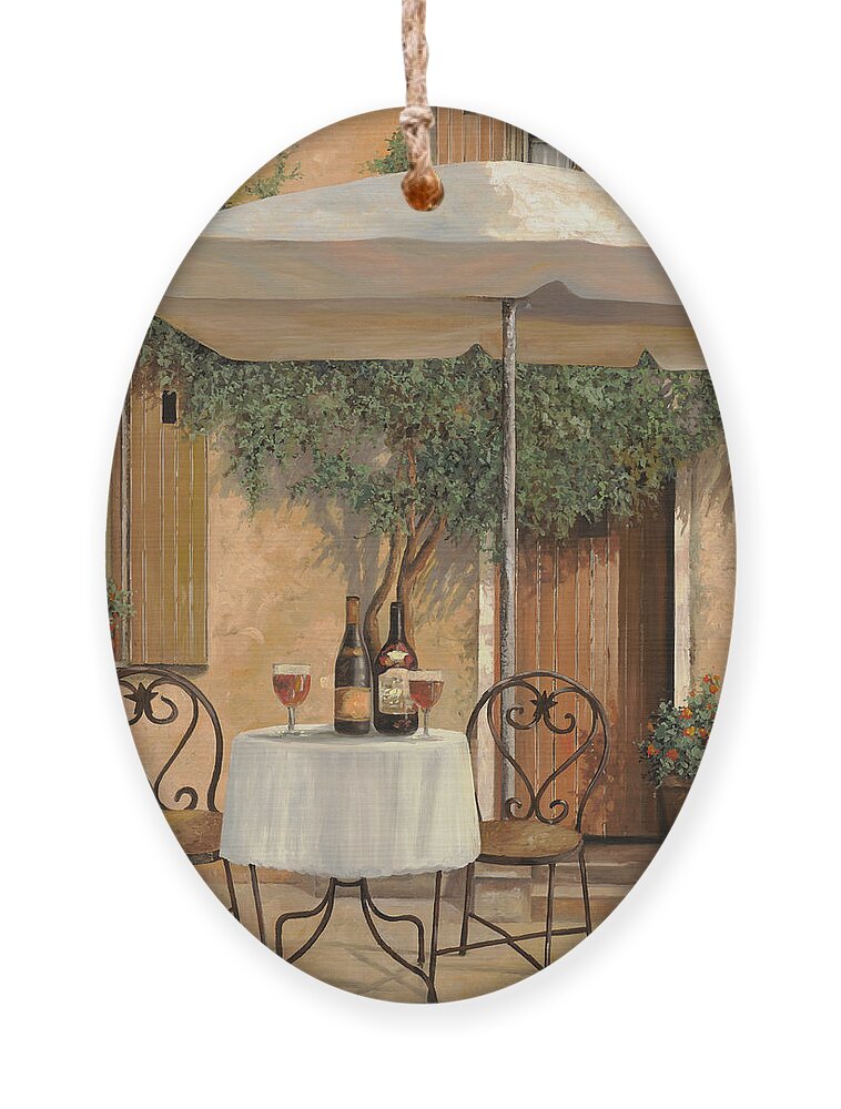 Chianti Ornament featuring the painting Un Altro Bicchiere Prima Di Pranzo by Guido Borelli